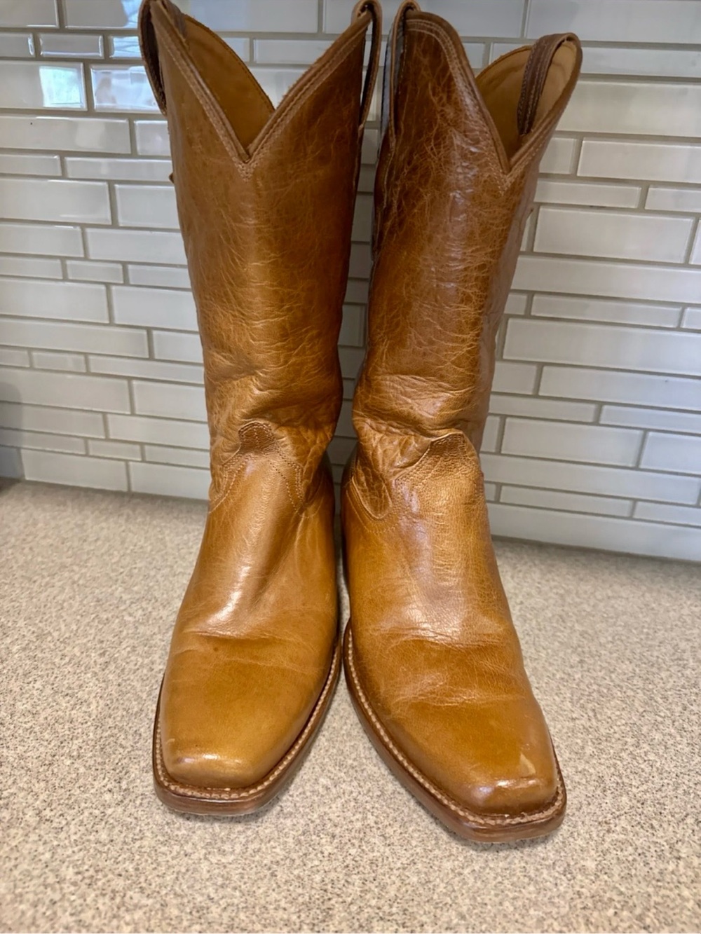 Tecovas Tan Leather Cowboy Boots - Classic Western Pull-On